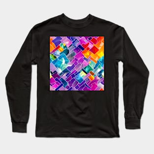 Abstract Gems, precious stones, patchwork, colorful,  geometrical,seamless patterns Long Sleeve T-Shirt